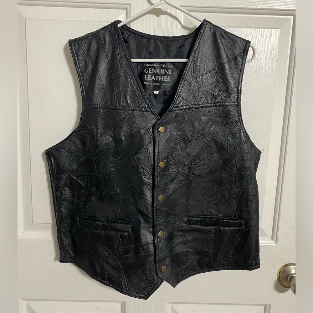 Genuine Leather Black Vest